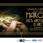 Affiche du marché des artisans d'art aux Halles du Boulingrin à Reims